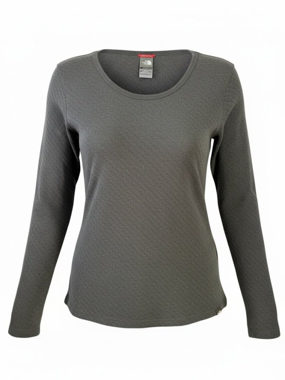 THE NORTH FACE Grey Textured Knit Long Sleeve Lightweight Sweater Top size L